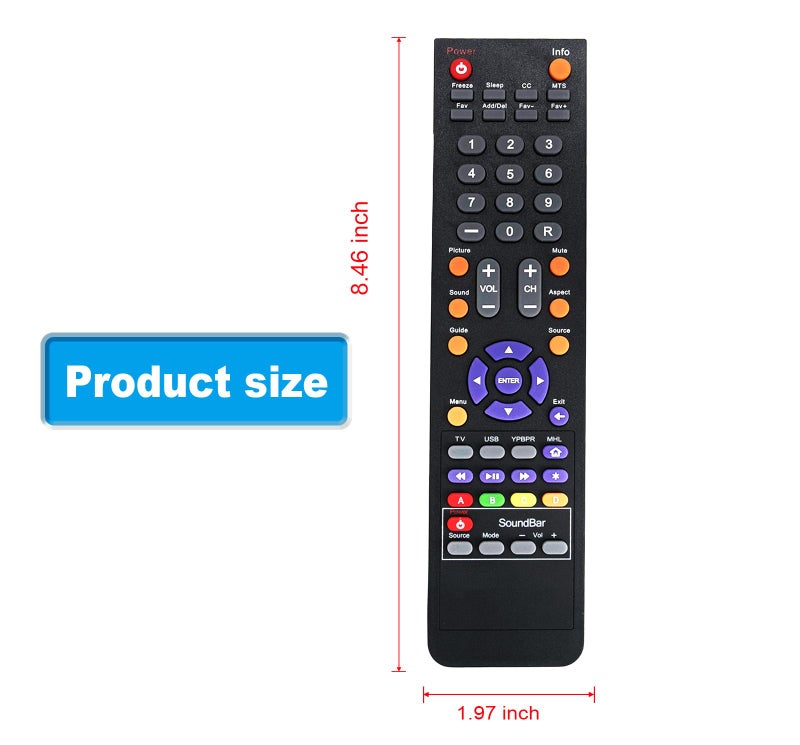 AULCMEET 142022370010C Replaced Remote Control Compatible with Sceptre LCD HDTV X405BV-FMDU X405BV-FMQR X409BV-FHDR E205BD-SMQC E325ud-mqr E246 Series X32 E325bv-mqc E32 Series X32 Series X322BV-MQR X405 - Image 2